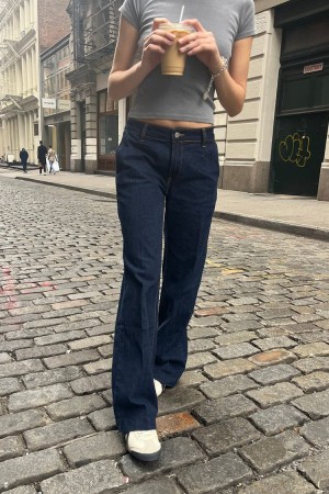 Džíny Brandy Melville Ava Tmavě Blankyt | CZ OYGFD-7862