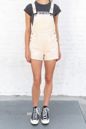 Kraťasy Brandy Melville Hayley Overall Bílé | CZ PRYLF-3408