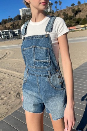 Kraťasy Brandy Melville Hayley Overall Tmavě Blankyt | CZ JSRBY-0815