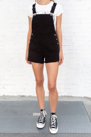 Kraťasy Brandy Melville Hayley Overall Černé | CZ XQDAK-2759