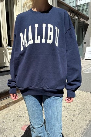 Mikina Brandy Melville Erica Malibu Tmavě Blankyt | CZ WHGRZ-0437