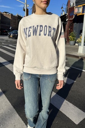 Mikina Brandy Melville Erica Newport Bílé | CZ PODHZ-1486