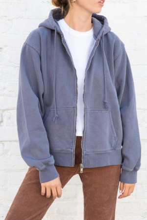 Mikina s Kapucí Brandy Melville Christy Tmavě Blankyt | CZ NDVZQ-6029