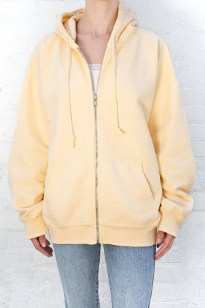 Mikina s Kapucí Brandy Melville Christy Žluté | CZ BTJUQ-3645