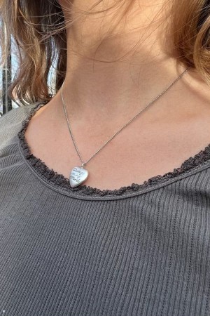 Náhrdelník Brandy Melville Always On My Mind Heart Stříbrné | CZ JXHKF-2813