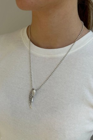 Náhrdelník Brandy Melville Angel Wing Stříbrné | CZ CGSOH-4863