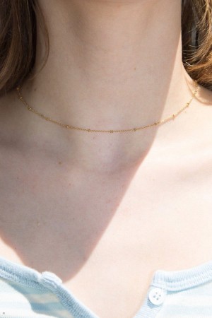 Náhrdelník Brandy Melville Beaded Chain Zlaté | CZ URAIP-7398