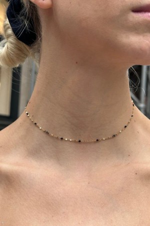 Náhrdelník Brandy Melville Black Bead Chain Zlaté | CZ LEDHB-8049