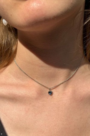 Náhrdelník Brandy Melville Heart Charm Stříbrné | CZ VEPWD-3208