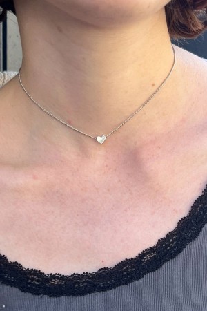 Náhrdelník Brandy Melville Heart Charm Stříbrné | CZ IYXHV-8152