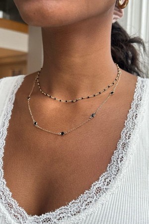 Náhrdelník Brandy Melville Layered Beaded Zlaté | CZ BZAYH-9743