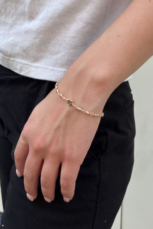 Náramek Brandy Melville Heart Charm Zlaté | CZ HKYMW-8203