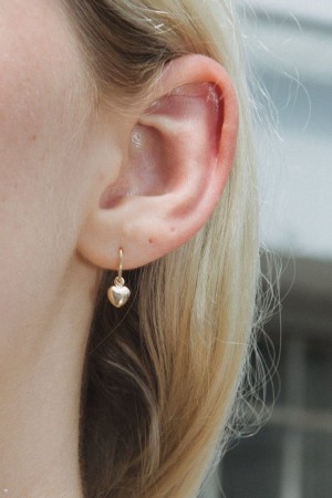 Náušnice Brandy Melville Heart Charm Zlaté | CZ MAPLV-3048