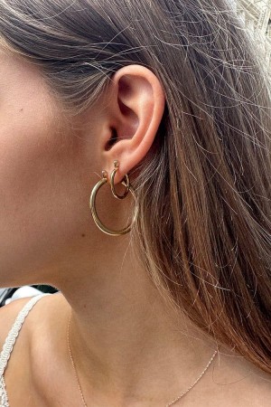 Náušnice Brandy Melville Hoop Set Zlaté | CZ PJECH-6789
