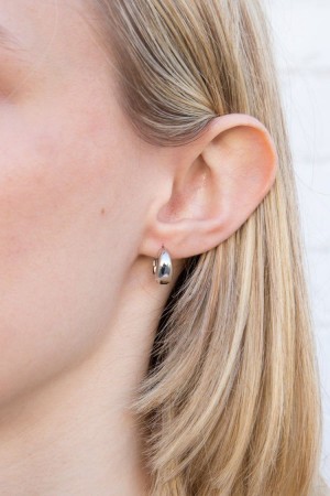 Náušnice Brandy Melville Mini Thick Hoop Stříbrné | CZ YUAHT-6874