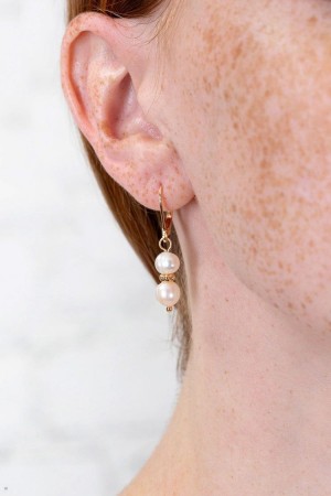 Náušnice Brandy Melville Pearl Drop Zlaté | CZ OHQJY-9426