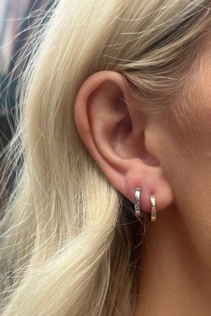 Náušnice Brandy Melville Thin Hoop Set Zlaté Stříbrné | CZ PLIKN-9523