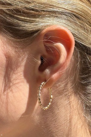 Náušnice Brandy Melville Twisted Hoop Zlaté | CZ CIVGU-1204
