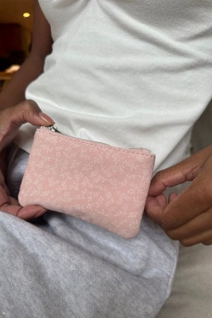 Peněženky Na Mince Brandy Melville Floral Růžové | CZ ZEIUQ-7943