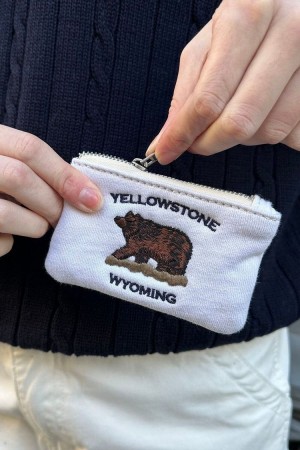 Peněženky Na Mince Brandy Melville Yellowstone Wyoming Bílé | CZ SJDXP-2689