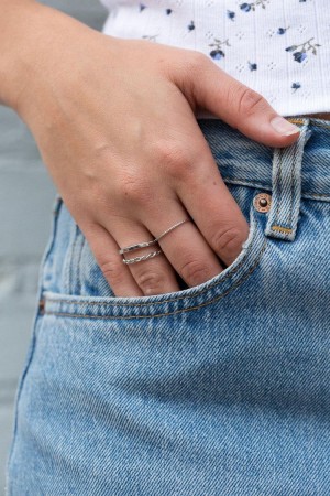 Prsteny Brandy Melville Stacker Stříbrné | CZ UPEBR-0384