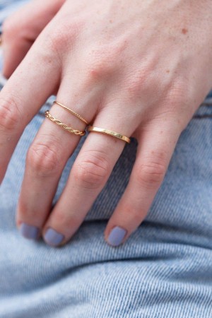 Prsteny Brandy Melville Stacker Zlaté | CZ GBFZQ-4630
