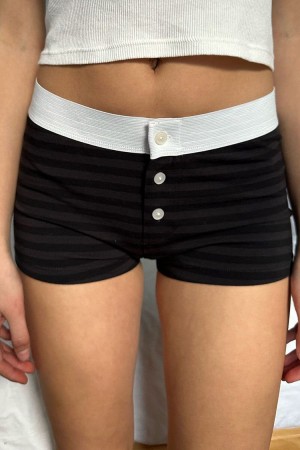 Spodní Prádlo Brandy Melville Boy Krátké Stripe Šedé Černé | CZ SYOAQ-9643