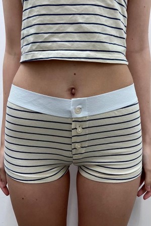 Spodní Prádlo Brandy Melville Boy Krátké Stripe Bílé Tmavě Blankyt | CZ KCRWX-2970