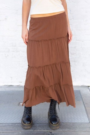 Sukně Brandy Melville Izzy Hnědé | CZ BXYIV-4501