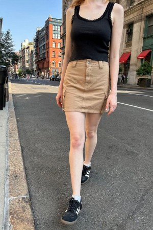 Sukně Brandy Melville Lyra Cargo Hnědé | CZ KQXCL-5842