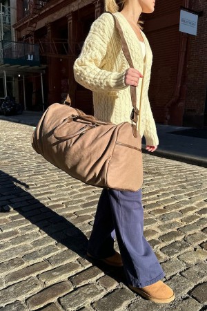 Tašky Brandy Melville Duffle Hnědé | CZ LCTVI-7968