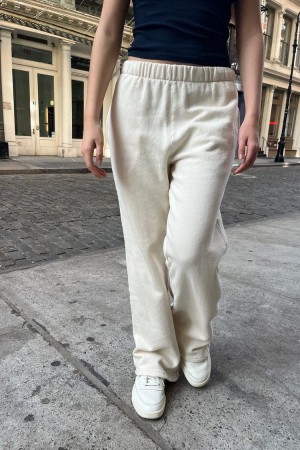 Teplákové Kalhoty Brandy Melville Anastasia Soft Bílé | CZ LZVBI-8570