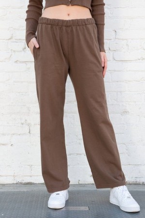Teplákové Kalhoty Brandy Melville Anastasia Hnědé | CZ AQRIO-8749