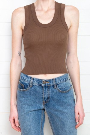 Tílko Brandy Melville Connor Hnědé | CZ PTSFL-1850