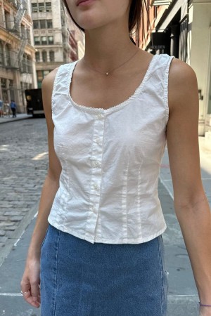 Tílko Brandy Melville Matilda Bílé | CZ STBAN-4106