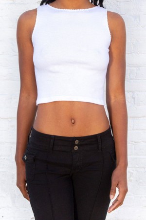 Tílko Brandy Melville Vicki Bílé | CZ NEPBT-1408