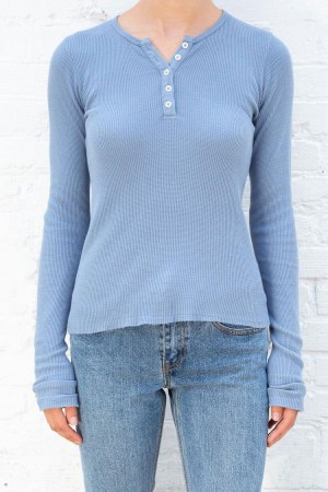 Topy Brandy Melville Ahern Thermal Long Sleeve Blankyt | CZ ZLGKN-1650
