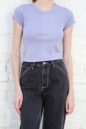 Topy Brandy Melville Ashlyn Fialové | CZ CTJXK-2597