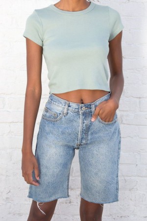 Topy Brandy Melville Ashlyn Tyrkysové | CZ OKATZ-3912