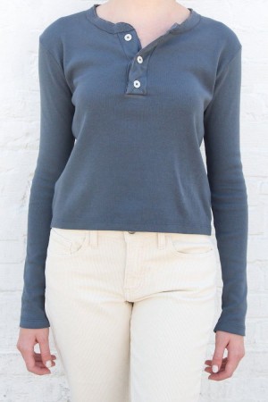 Topy Brandy Melville Charlie Long Sleeve Blankyt | CZ ZAWXF-7421