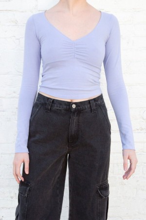 Topy Brandy Melville Charlize Fialové | CZ GBWIL-8043