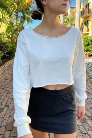 Topy Brandy Melville Estelle Bavlněné Bílé | CZ UEJCD-2584