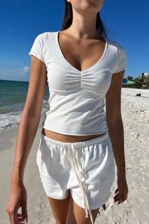 Topy Brandy Melville Gina Bílé | CZ QPZMI-3782