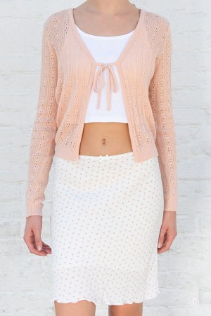 Topy Brandy Melville Greta Eyelet Béžový | CZ ONFHR-7935
