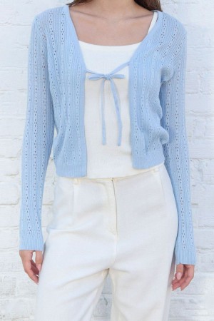 Topy Brandy Melville Greta Eyelet Světle Blankyt | CZ VWDTG-2486