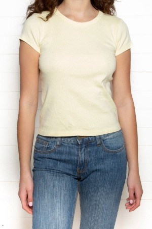 Topy Brandy Melville Hailie Basic Žluté | CZ IFDBV-1856