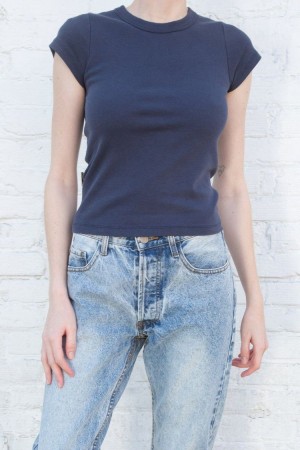 Topy Brandy Melville Hailie Tmavě Blankyt | CZ WQAPS-3209