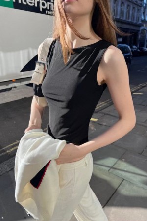 Topy Brandy Melville Kathleen Mesh Černé | CZ SCOAJ-1802
