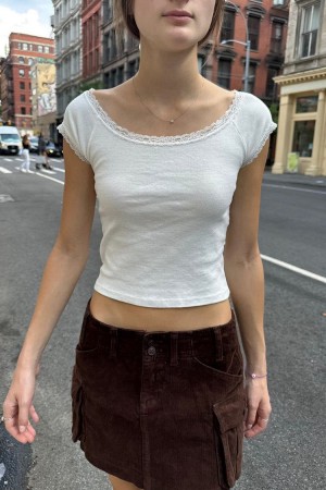 Topy Brandy Melville Larissa Bílé | CZ GJTBR-9132