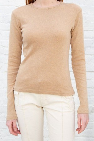 Topy Brandy Melville Leah Basic Béžový | CZ PYKJB-8273